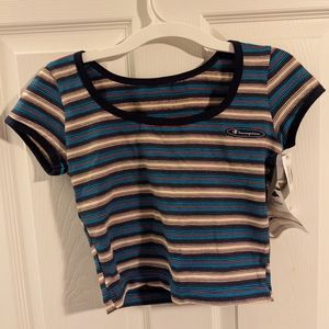 Champion striped workout crop top